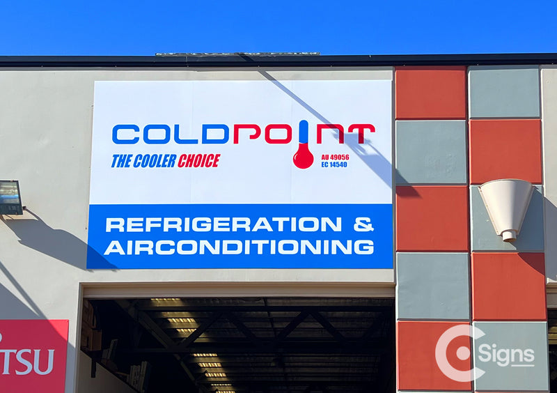 C Signs External Shopfront Building Sign for Cold Point Refrigeration & Airconditioning