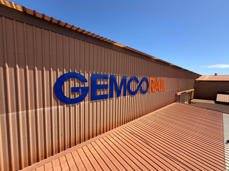 C Signs External Building Signage for Gemco Rail with CNC Router Cut Letters
