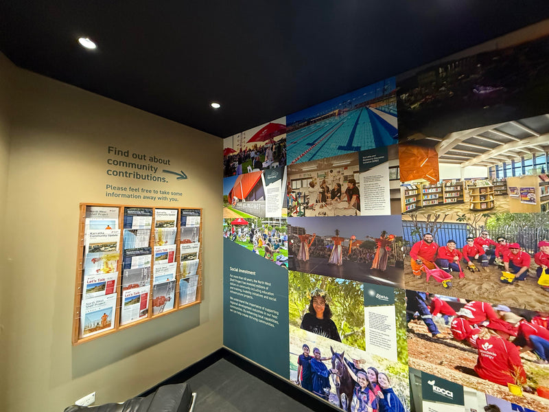 Internal signage in Karratha featuring custom graphics, wording and photos installed by C Signs Pilbara