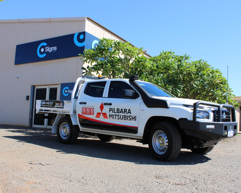 Fleet vehicle graphics installed by C Signs Pilbara in Karratha WA